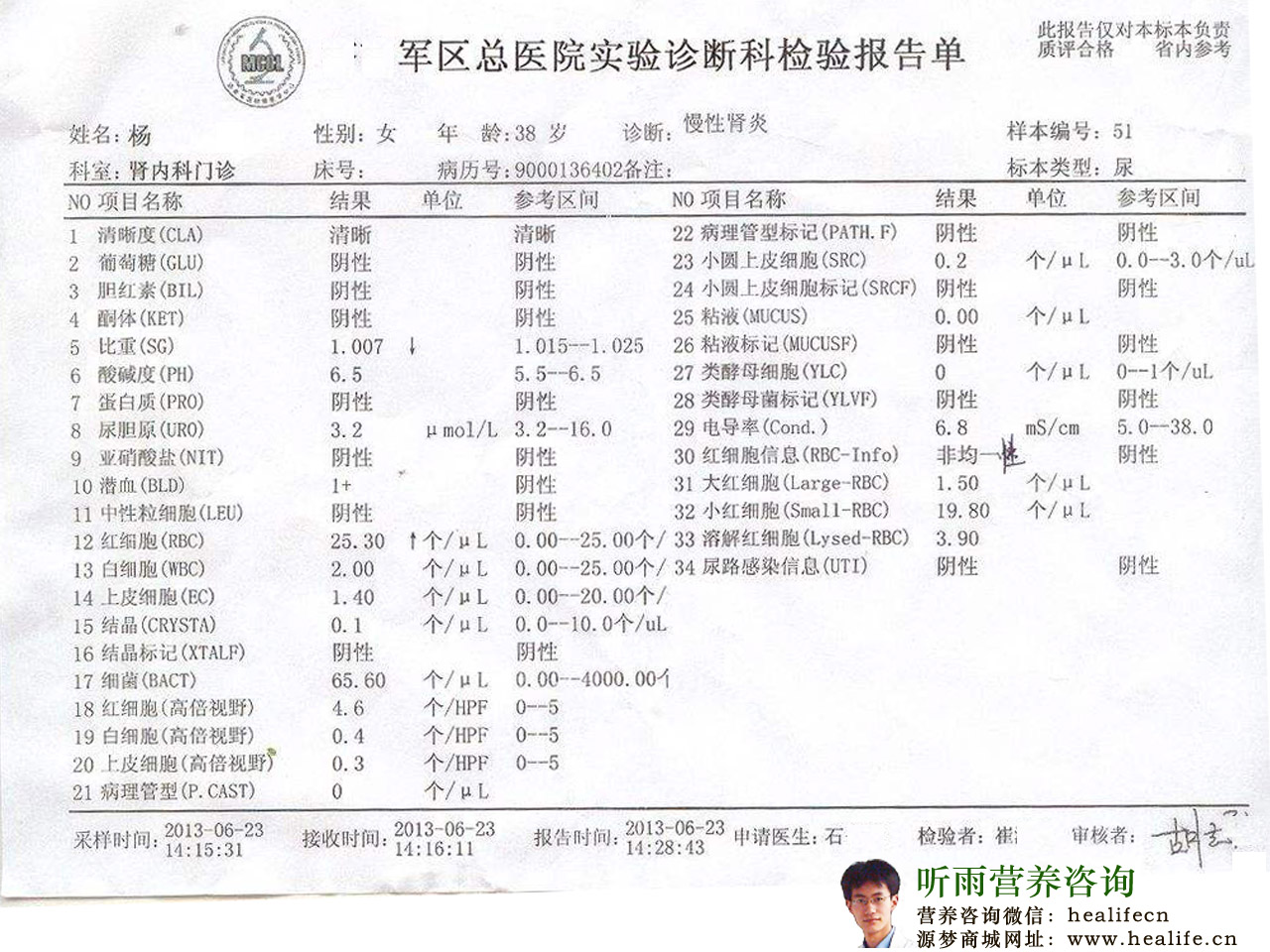 尿常规检查报告单