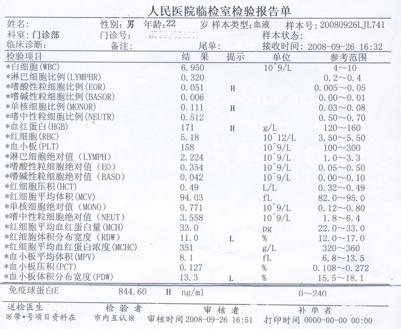血常规检查