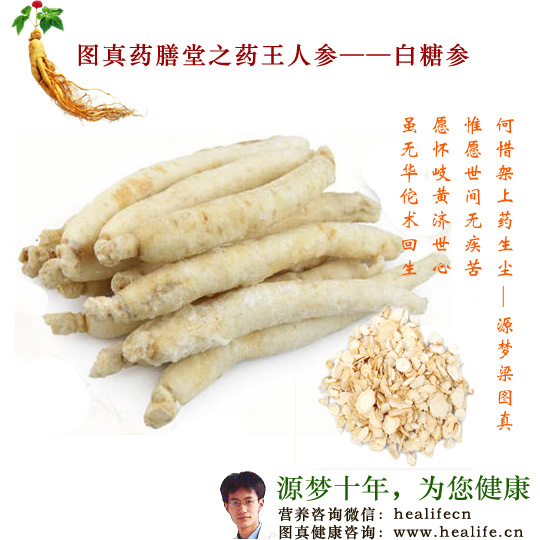 图真药膳堂之药王人参——白糖参