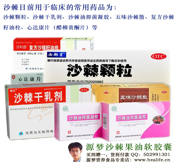 沙棘目前用于临床的常用药品